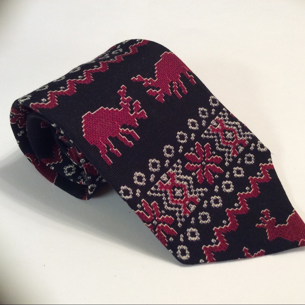 Ruff Hewn red black ugly Christmas sweater tie